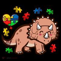 Autism Awareness Cute Triceratops Dinosaur Puzzle Heart Love Gift Coffee Mug thumb 5