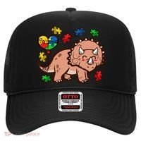 Autism Awareness Cute Triceratops Dinosaur Puzzle Heart Love Gift Hat thumb 0