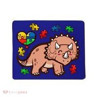 Autism Awareness Cute Triceratops Dinosaur Puzzle Heart Love Gift Mousepad thumb 0