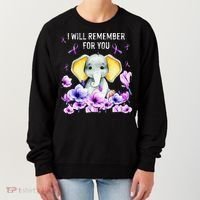 Alzheimer Awareness Cute Elephant I Will Remember For You Women's Sweatshirt thumb 0