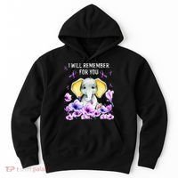 Alzheimer Awareness Cute Elephant I Will Remember For You Hoodie thumb 0