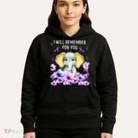 Alzheimer Awareness Cute Elephant I Will Remember For You Hoodie thumb 5