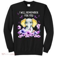 Alzheimer Awareness Cute Elephant I Will Remember For You Sweatshirt thumb 0