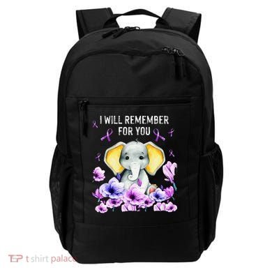 Alzheimer Awareness Cute Elephant I Will Remember For You Backpack
