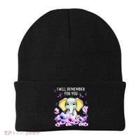 Alzheimer Awareness Cute Elephant I Will Remember For You Beanie thumb 0