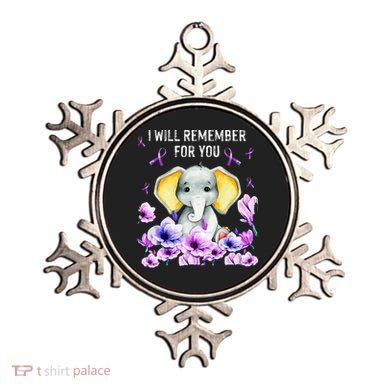 Alzheimer Awareness Cute Elephant I Will Remember For You Ornament