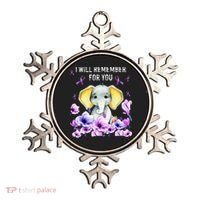 Alzheimer Awareness Cute Elephant I Will Remember For You Ornament thumb 0