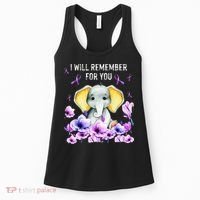 Alzheimer Awareness Cute Elephant I Will Remember For You Women's Tank Top thumb 0