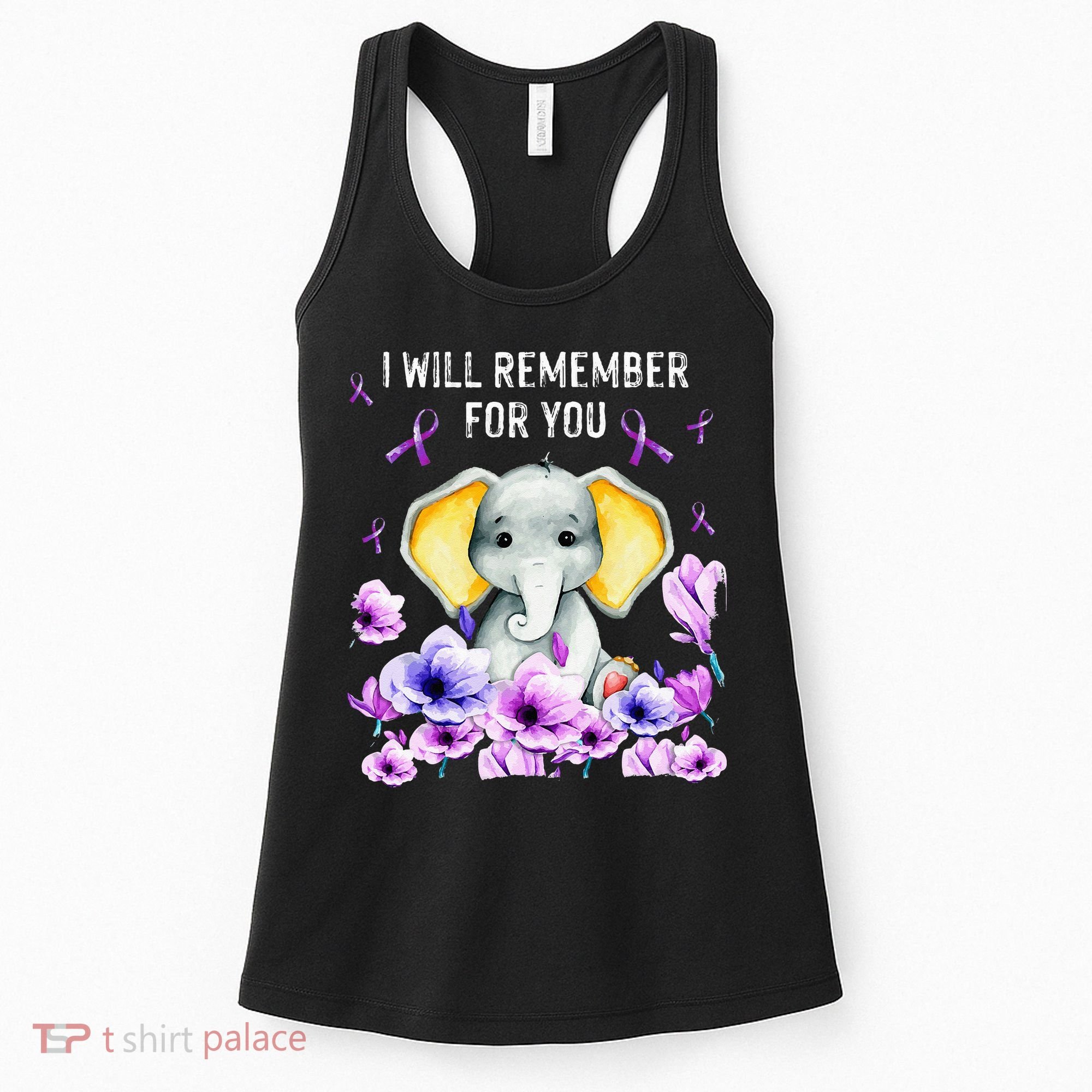 Alzheimer Awareness Cute Elephant I Will Remember For You Women's Tank Top