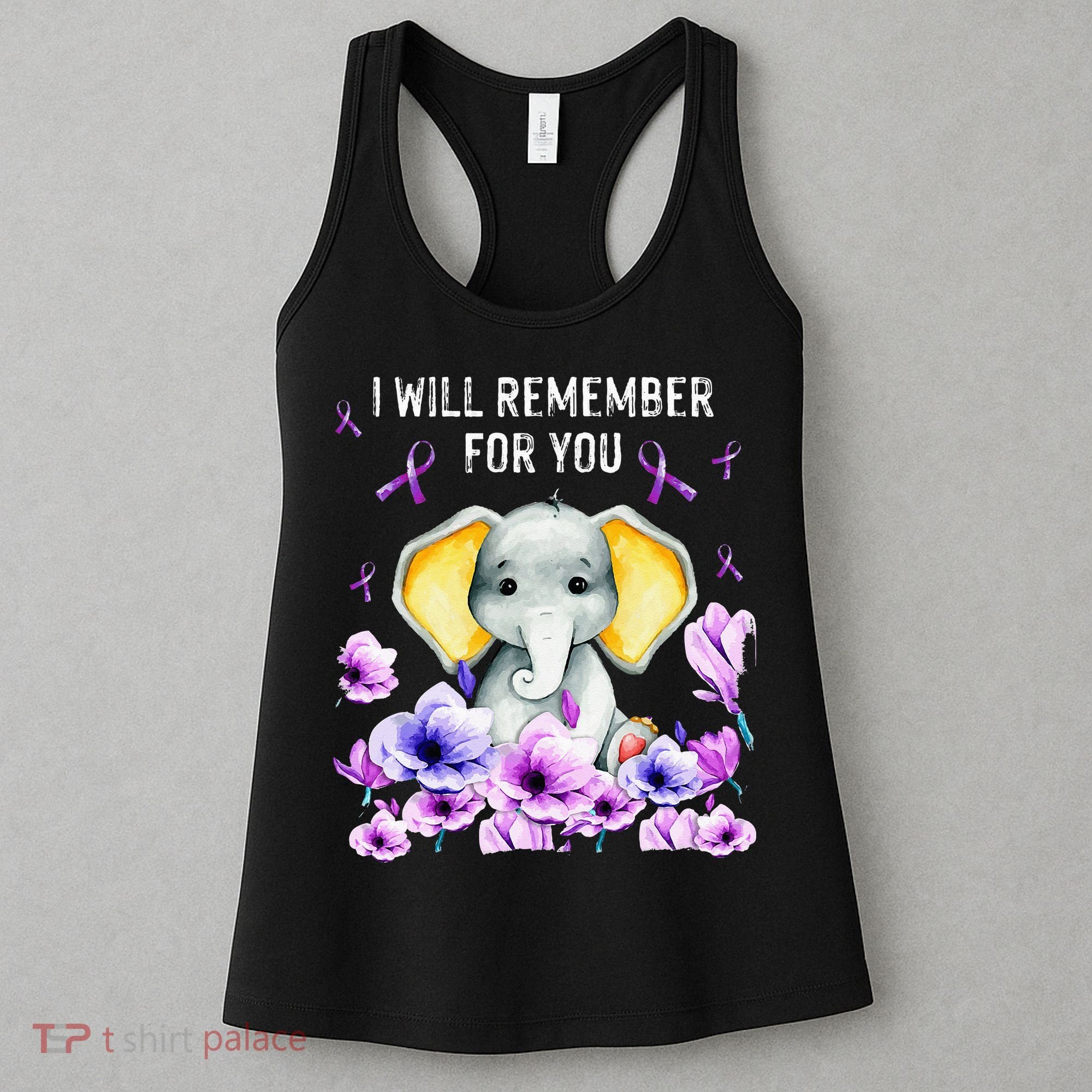 Alzheimer Awareness Cute Elephant I Will Remember For You Women's Tank Top