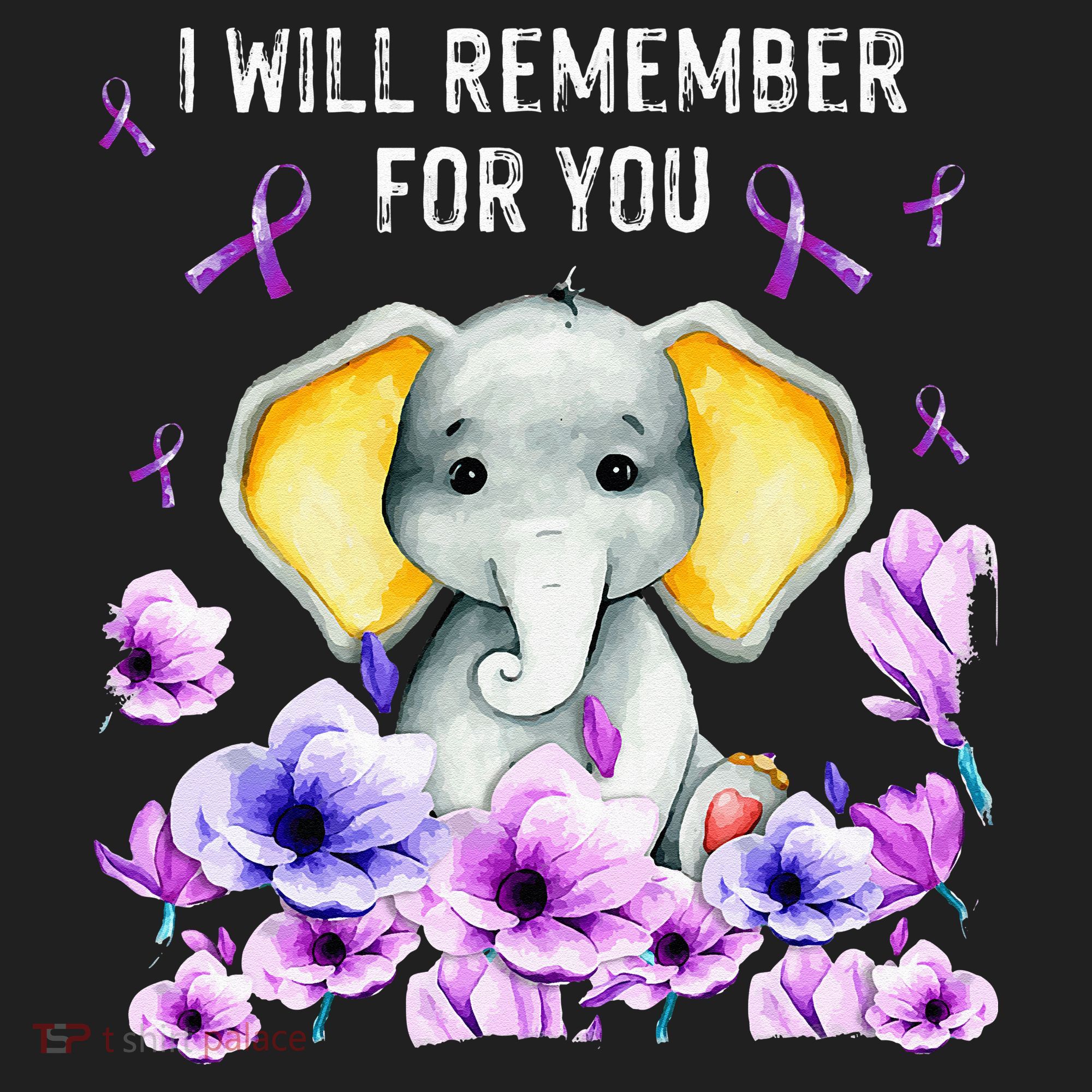 Alzheimer Awareness Cute Elephant I Will Remember For You Hat