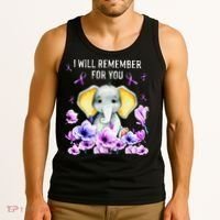 Alzheimer Awareness Cute Elephant I Will Remember For You Tank Top thumb 3
