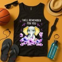 Alzheimer Awareness Cute Elephant I Will Remember For You Tank Top thumb 4