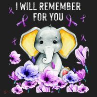 Alzheimer Awareness Cute Elephant I Will Remember For You Golf Towel thumb 3