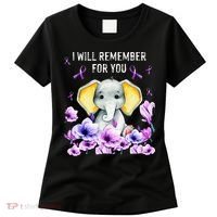 Alzheimer Awareness Cute Elephant I Will Remember For You Women's T-Shirt thumb 0