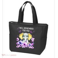 Alzheimer Awareness Cute Elephant I Will Remember For You Tote Bag thumb 3