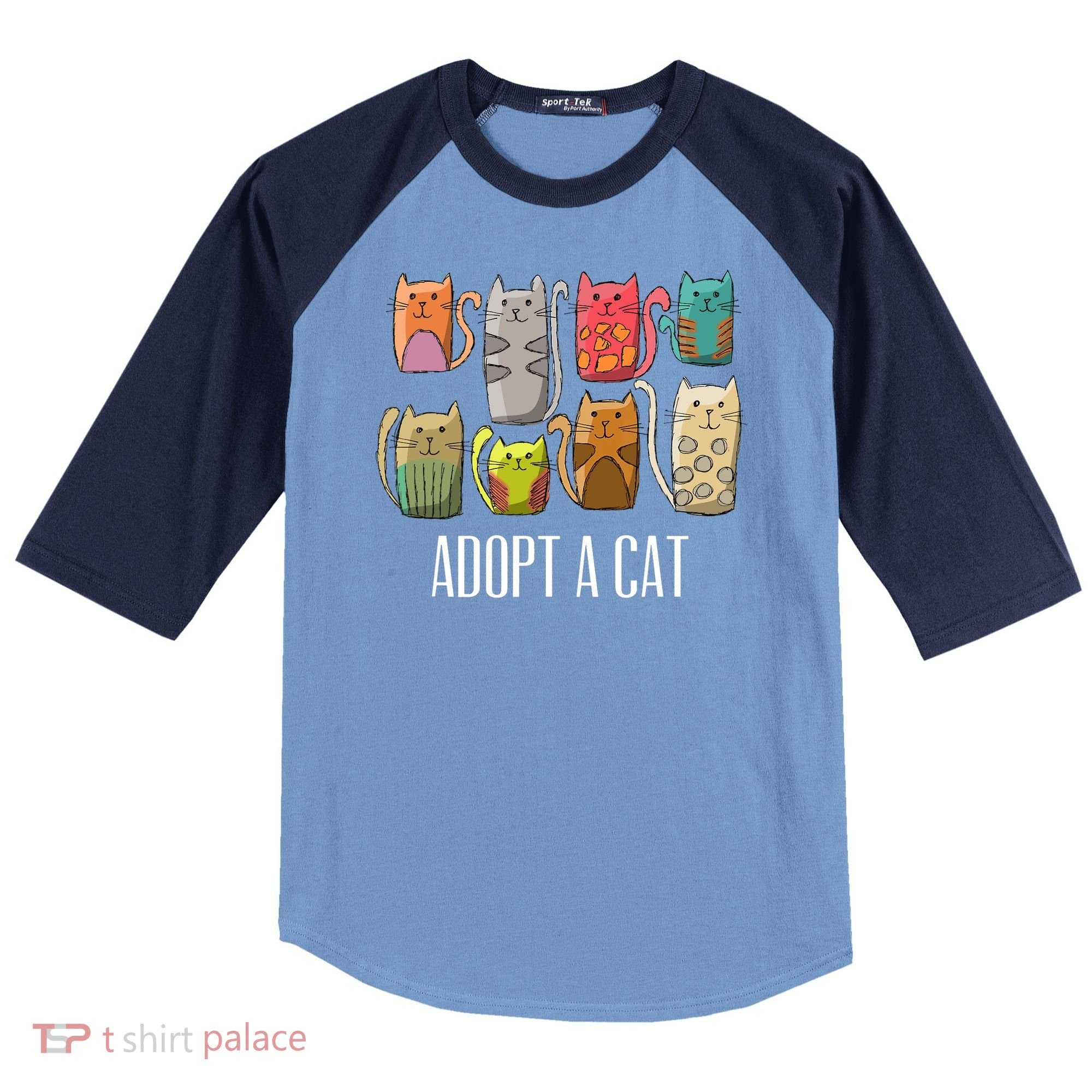 Adopt A Cat Shirt Cat Rescue Cat Adoption Raglan Baseball Sleeve Shirt