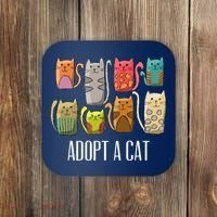 Adopt A Cat Shirt Cat Rescue Cat Adoption Coaster thumb 0