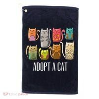 Adopt A Cat Shirt Cat Rescue Cat Adoption Golf Towel thumb 0