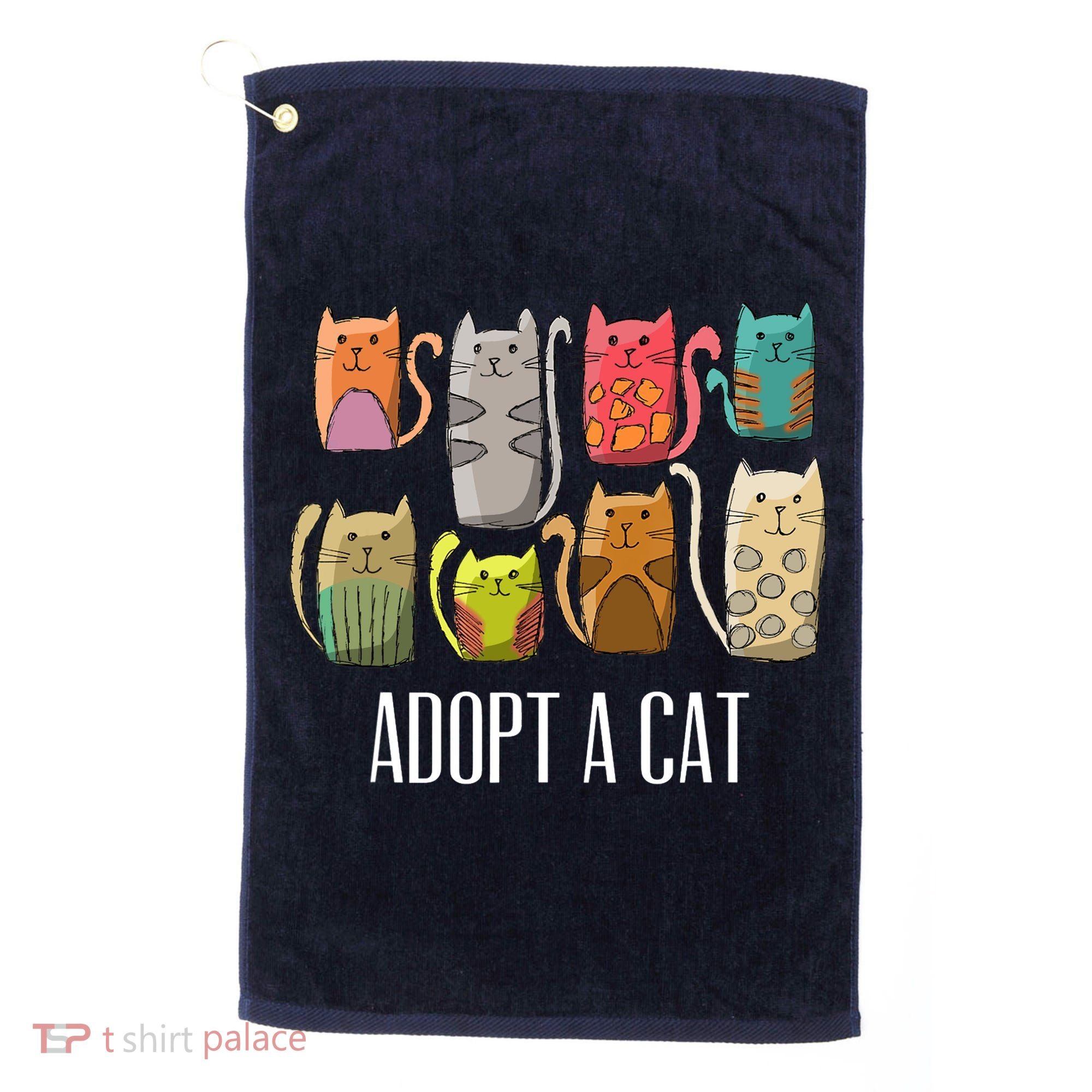 Adopt A Cat Shirt Cat Rescue Cat Adoption Golf Towel