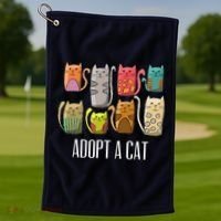 Adopt A Cat Shirt Cat Rescue Cat Adoption Golf Towel thumb 1