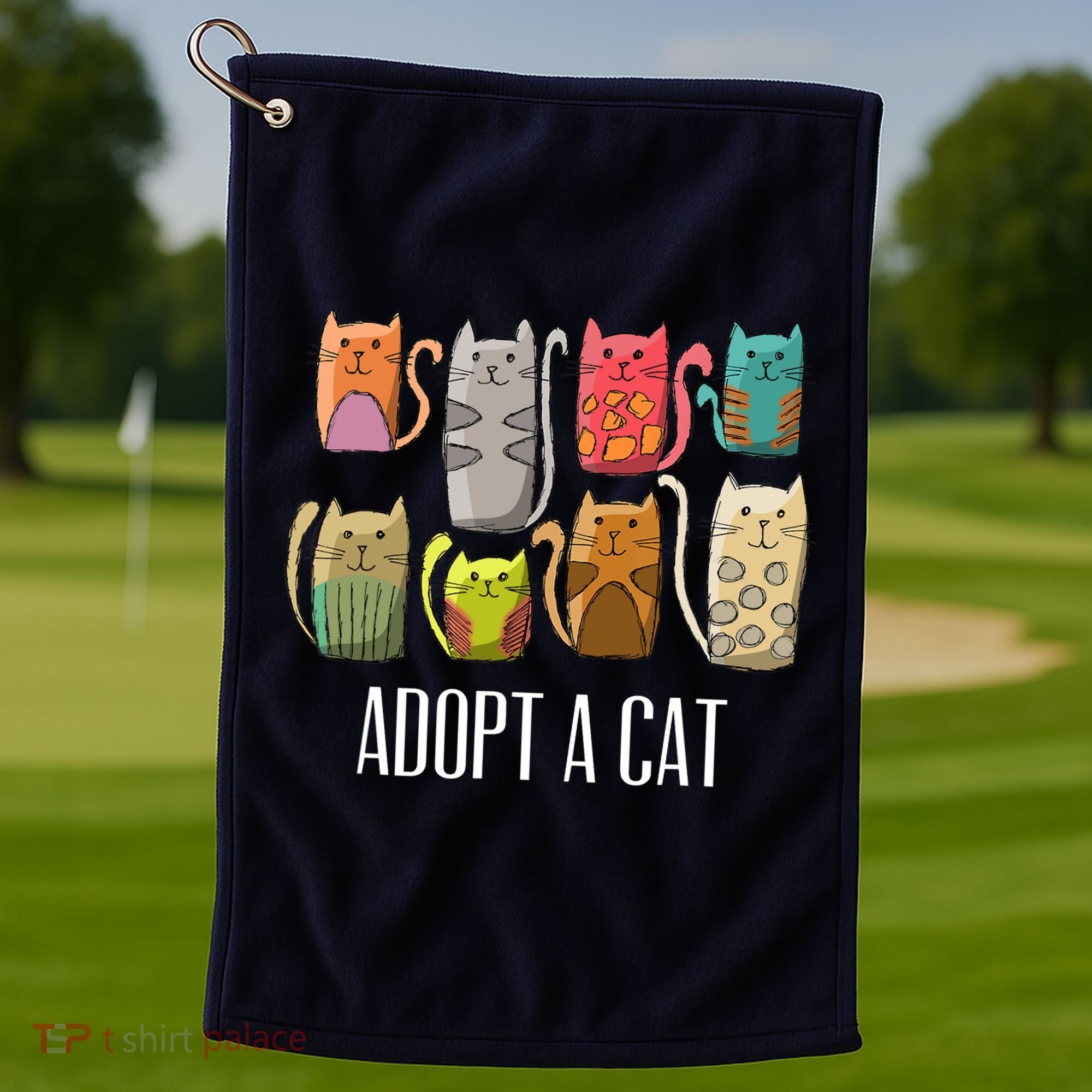 Adopt A Cat Shirt Cat Rescue Cat Adoption Golf Towel