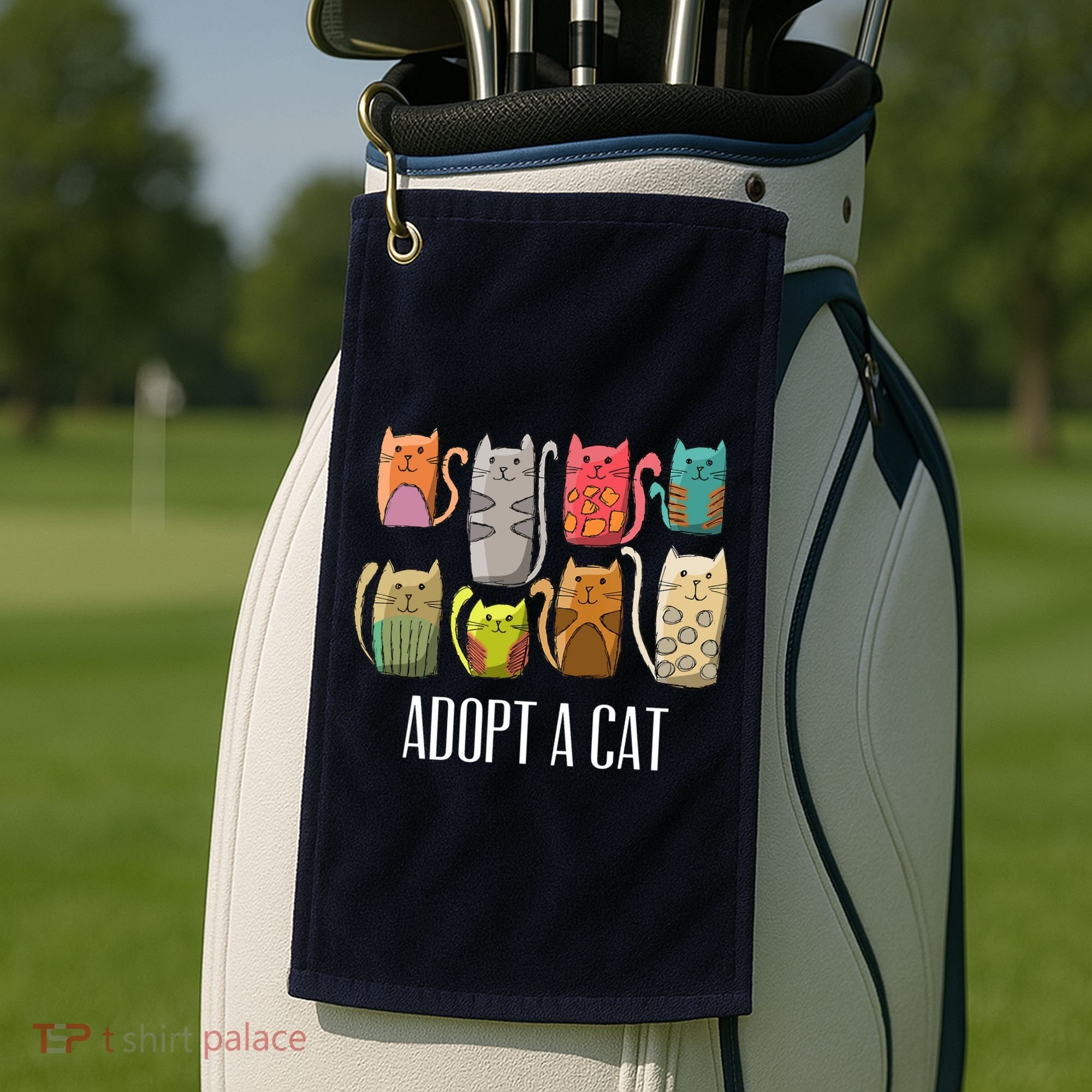 Adopt A Cat Shirt Cat Rescue Cat Adoption Golf Towel