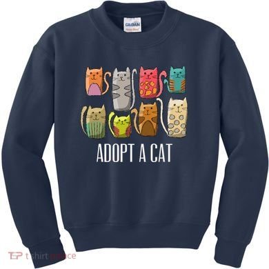 Adopt A Cat Shirt Cat Rescue Cat Adoption Kids Sweatshirt