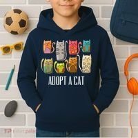 Adopt A Cat Shirt Cat Rescue Cat Adoption Kids Hoodie thumb 2