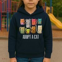 Adopt A Cat Shirt Cat Rescue Cat Adoption Kids Hoodie thumb 3