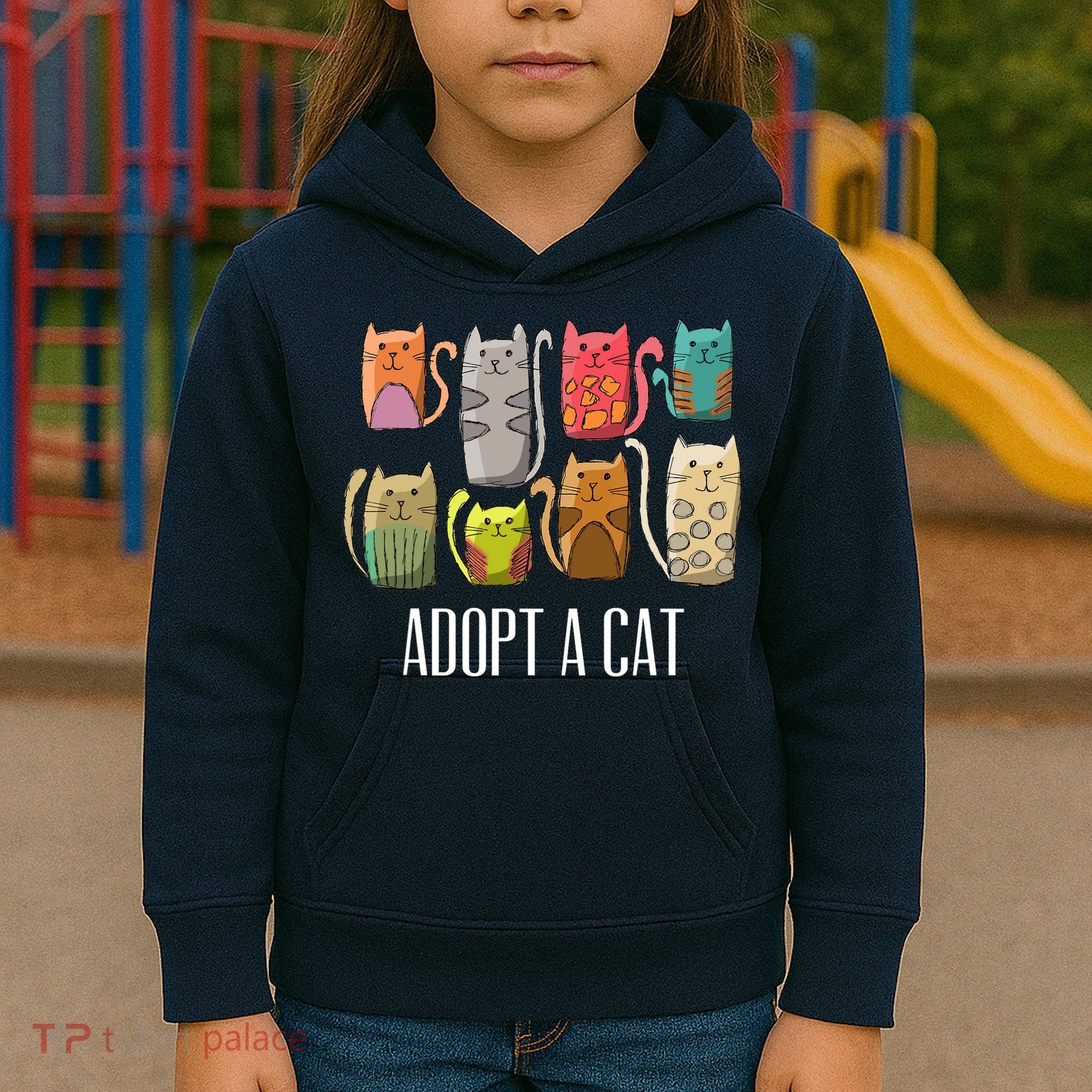 Adopt A Cat Shirt Cat Rescue Cat Adoption Kids Hoodie