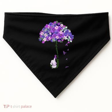 Alzheimer Awareness Cute Elephant I Will Remember For You USA-Made Doggie Bandana