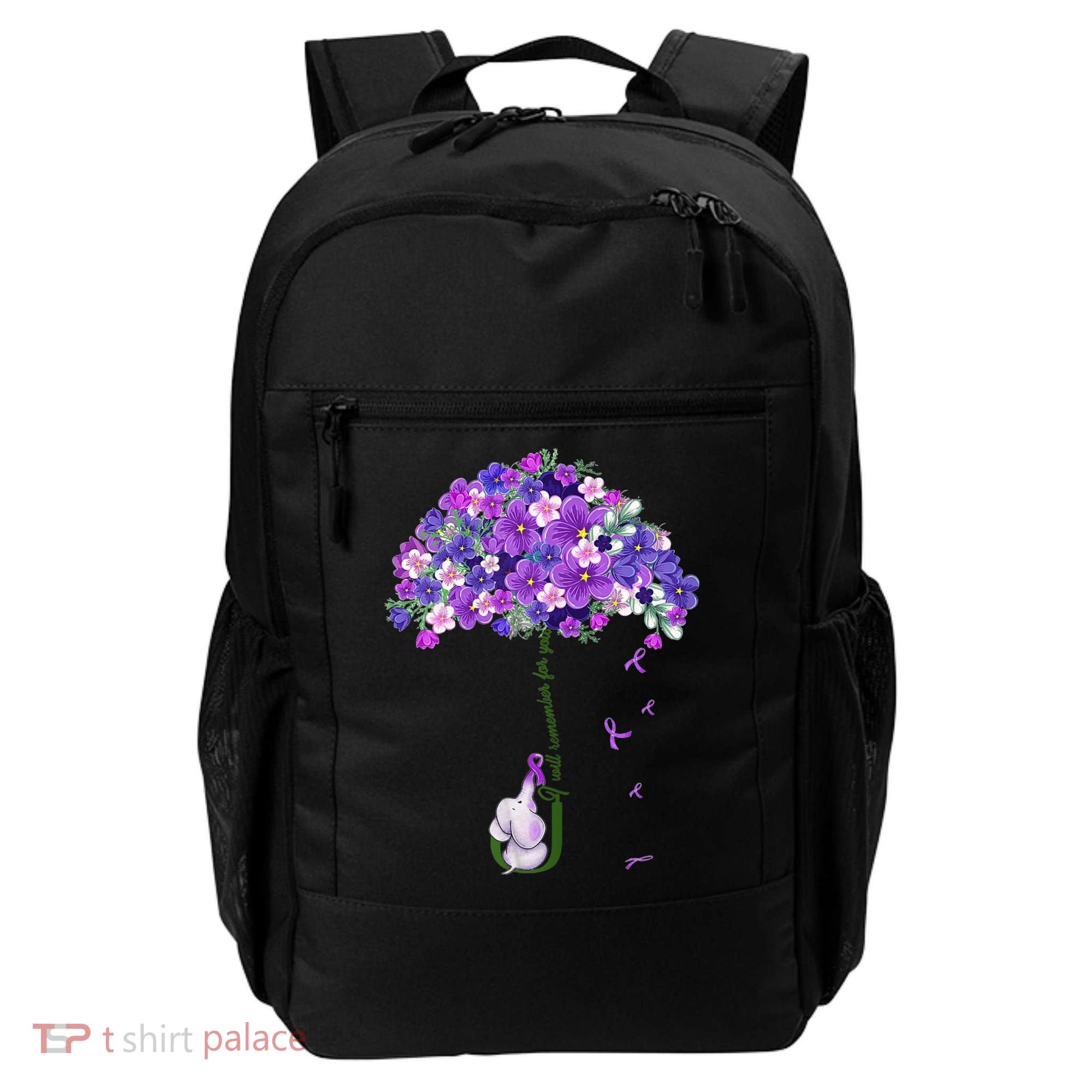 Alzheimer Awareness Cute Elephant I Will Remember For You Backpack