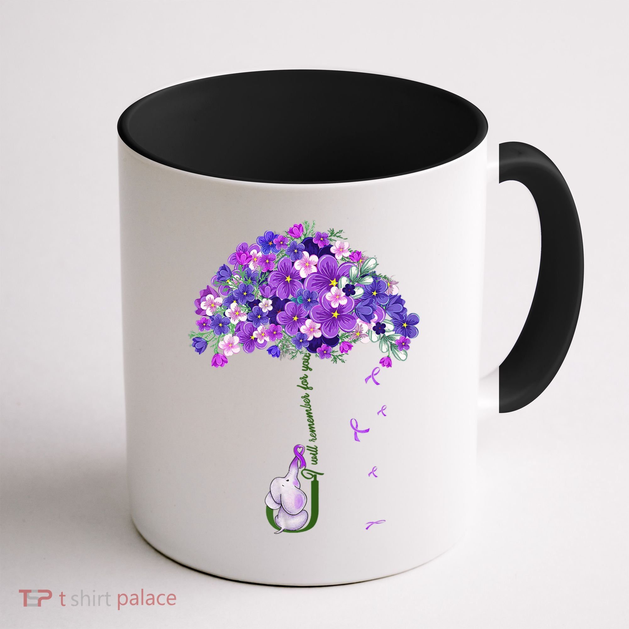 Alzheimer Awareness Cute Elephant I Will Remember For You Coffee Mug