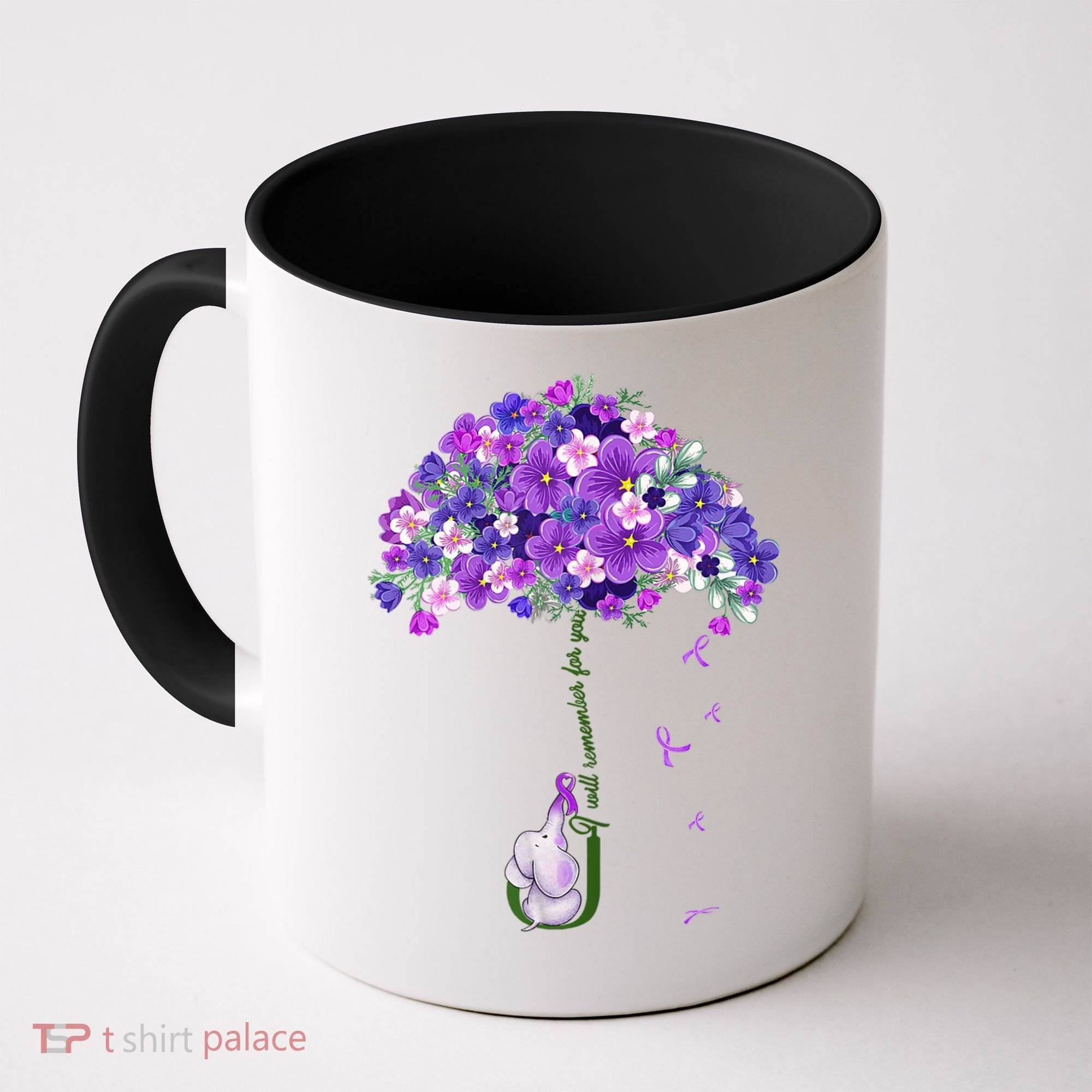 Alzheimer Awareness Cute Elephant I Will Remember For You Coffee Mug