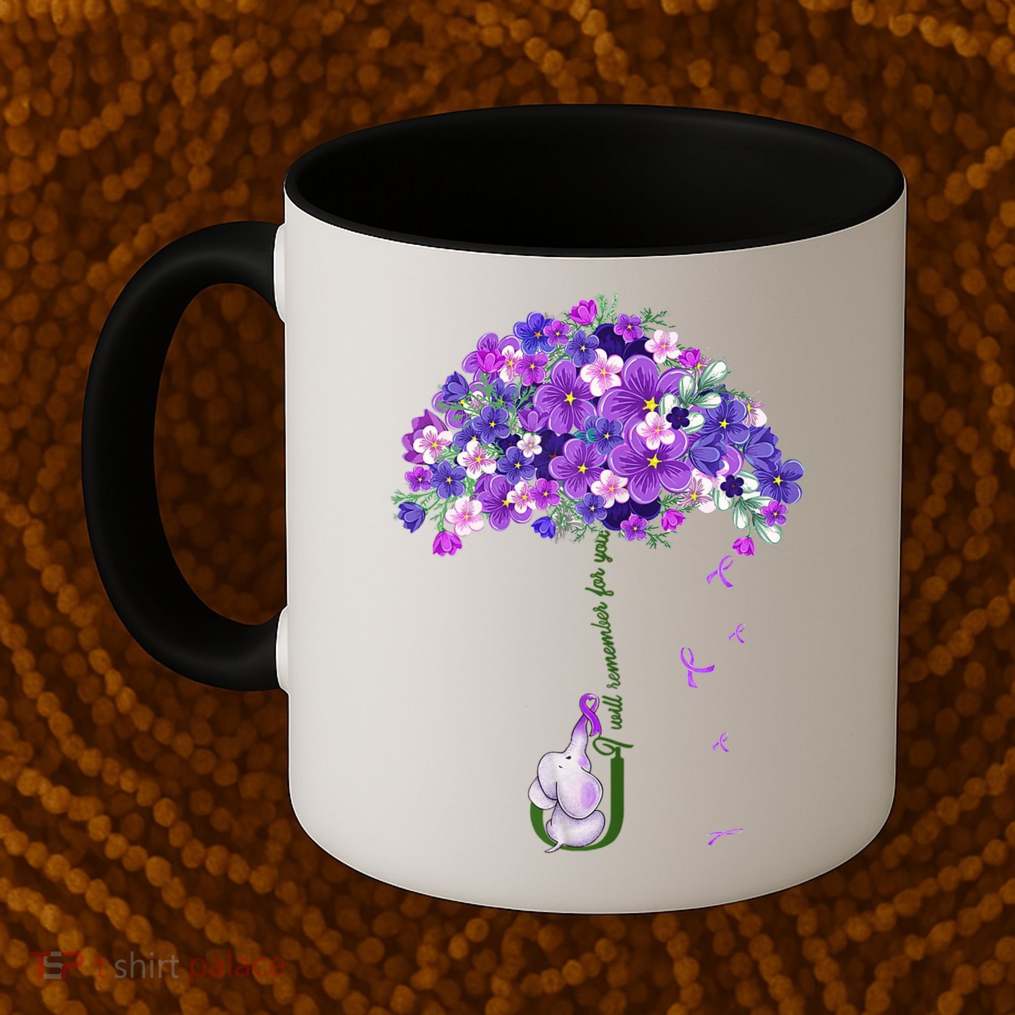 Alzheimer Awareness Cute Elephant I Will Remember For You Coffee Mug