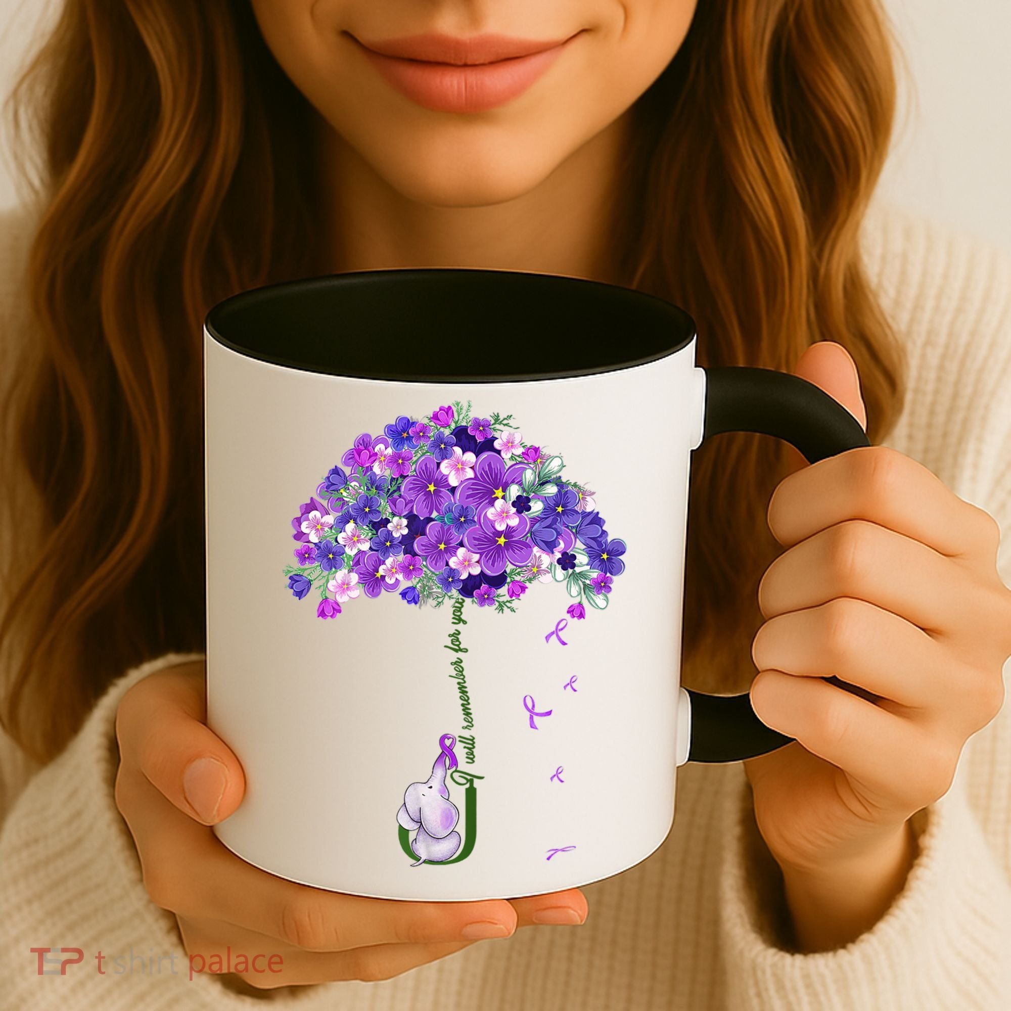 Alzheimer Awareness Cute Elephant I Will Remember For You Coffee Mug
