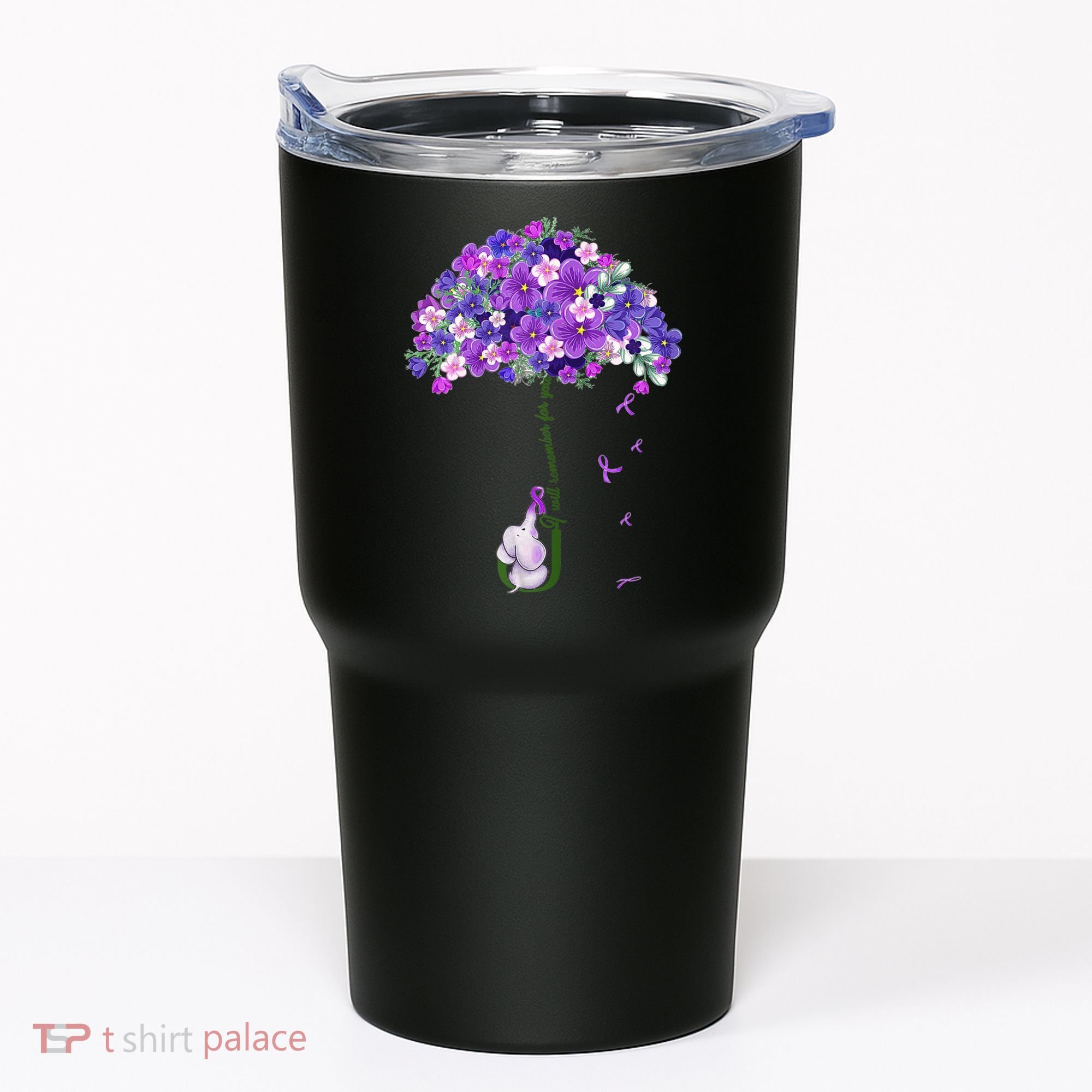 Alzheimer Awareness Cute Elephant I Will Remember For You Tumbler