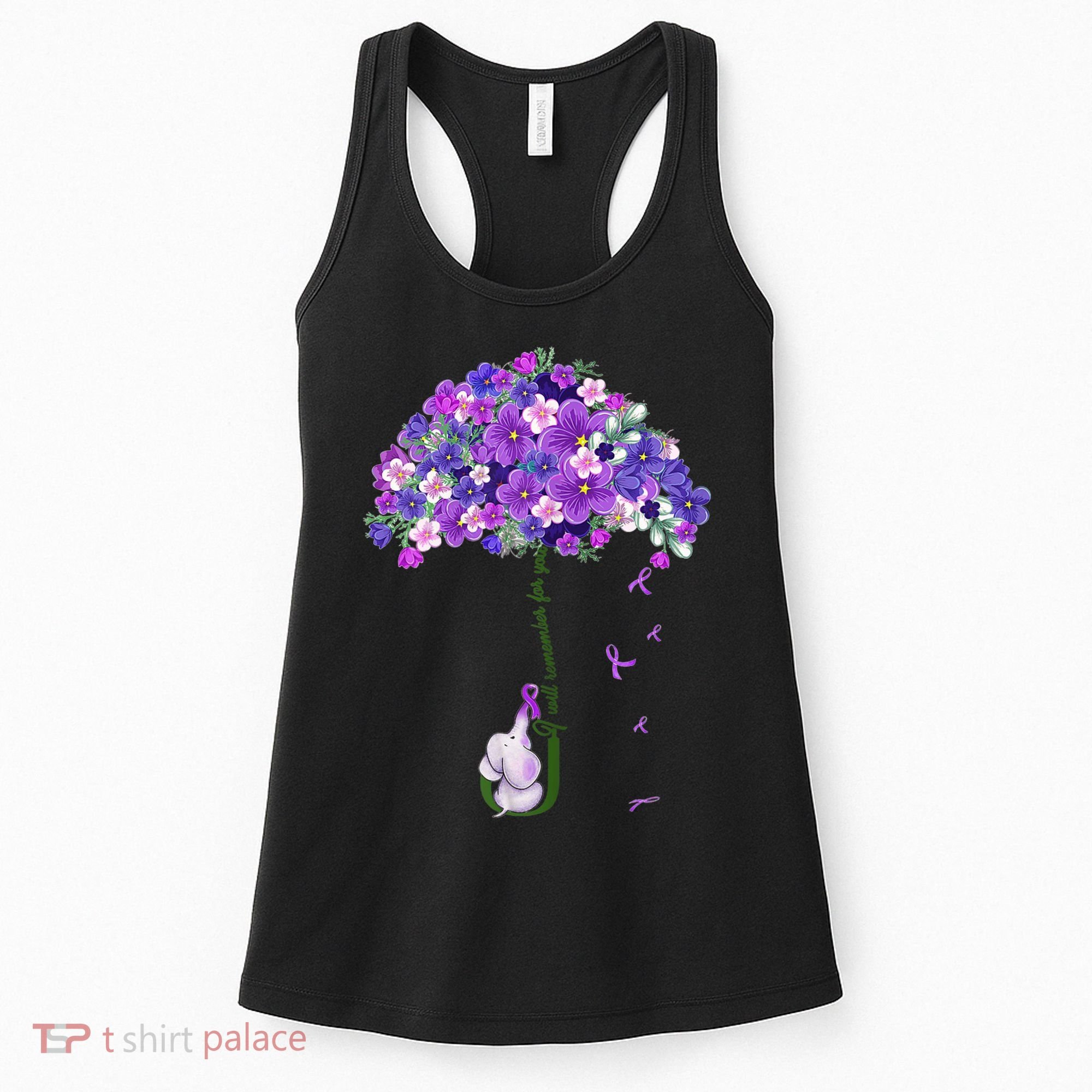 Alzheimer Awareness Cute Elephant I Will Remember For You Women's Tank Top