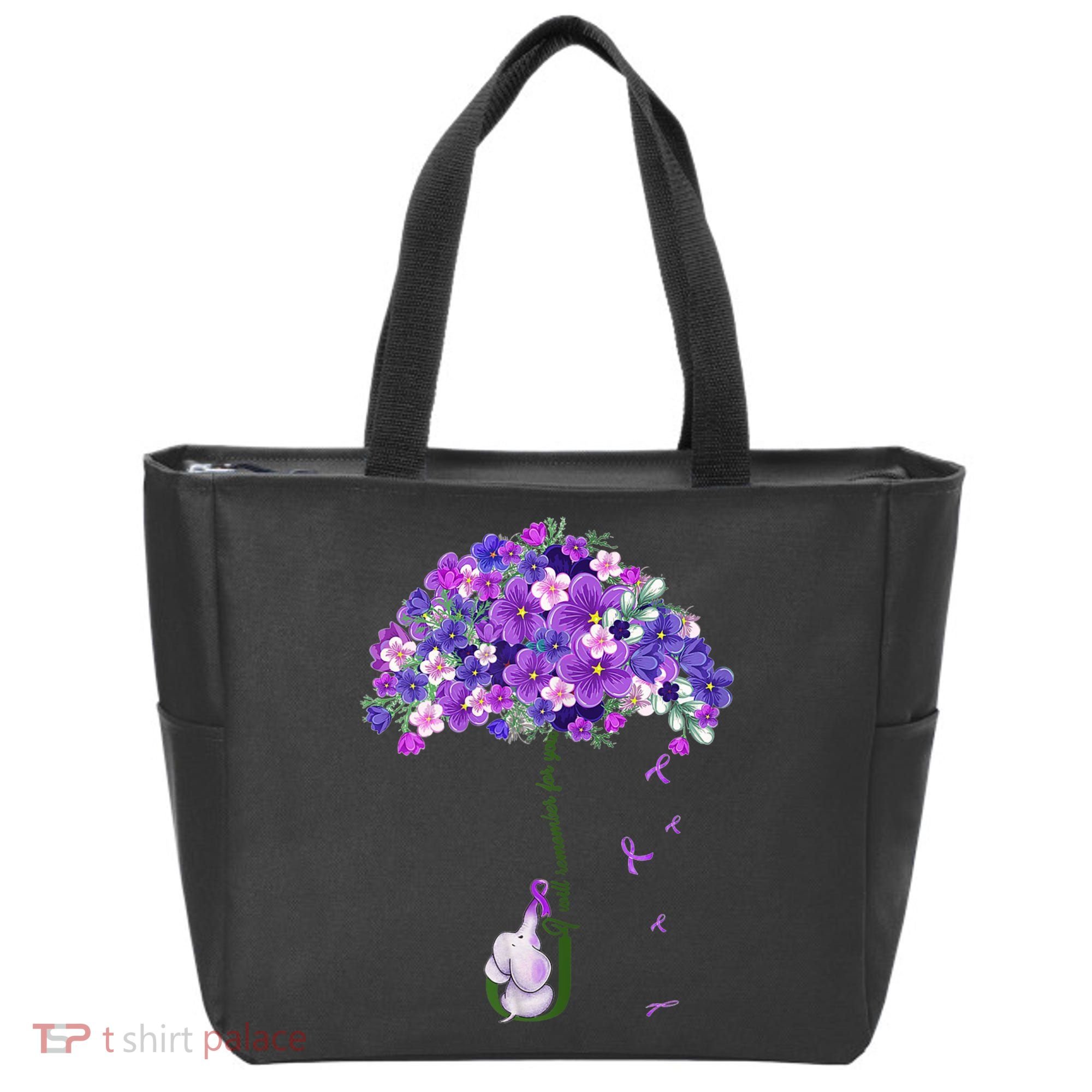 Alzheimer Awareness Cute Elephant I Will Remember For You Tote Bag