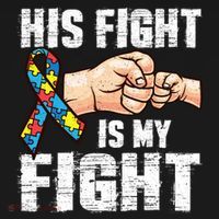 Autism Awareness Cute Gift Autism Mom Dad His Fight Is My Fight Women's Hoodie thumb 2