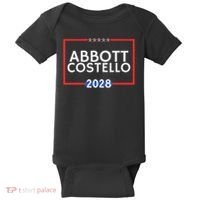 Abbot And Costello 2028 Is Funny Political Election Baby Bodysuit thumb 0