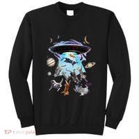 Aliens Abducting Cats Cat Kittens Ufo Saucer Cat Lover Gifts Sweatshirt thumb 0