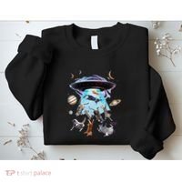 Aliens Abducting Cats Cat Kittens Ufo Saucer Cat Lover Gifts Sweatshirt thumb 2