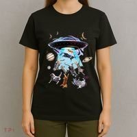 Aliens Abducting Cats Cat Kittens Ufo Saucer Cat Lover Gifts T-Shirt thumb 4