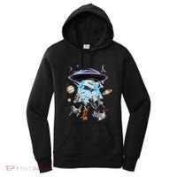 Aliens Abducting Cats Cat Kittens Ufo Saucer Cat Lover Gifts Women's Hoodie thumb 0