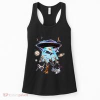 Aliens Abducting Cats Cat Kittens Ufo Saucer Cat Lover Gifts Women's Tank Top thumb 0
