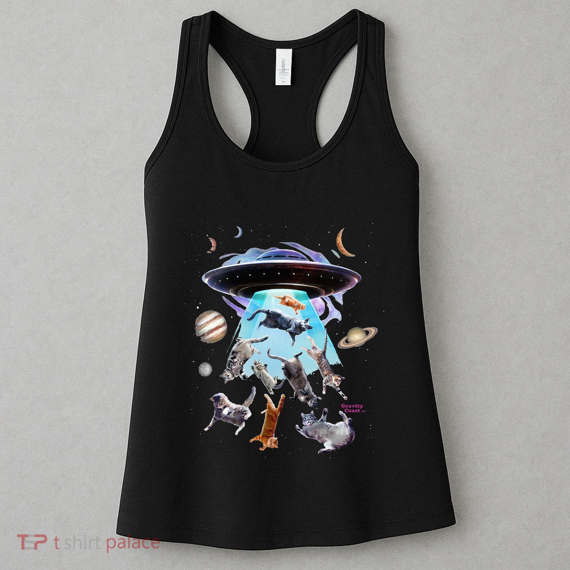 Aliens Abducting Cats Cat Kittens Ufo Saucer Cat Lover Gifts Women's Tank Top