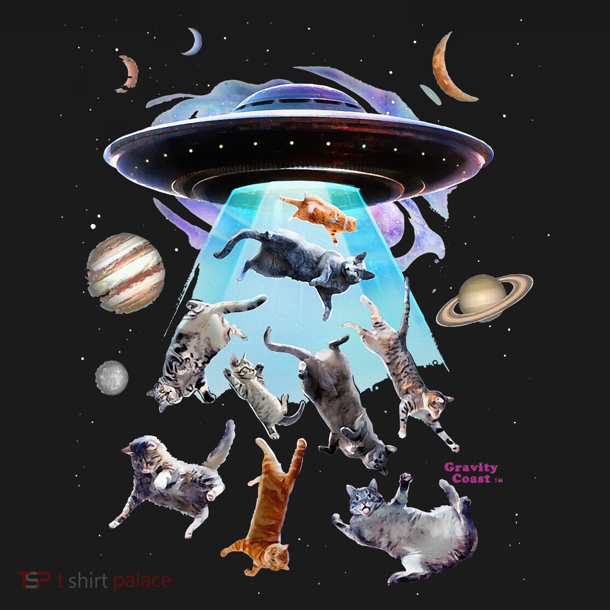 Aliens Abducting Cats Cat Kittens Ufo Saucer Cat Lover Gifts Women's Tank Top