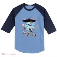 Aliens Abducting Cats Cat Kittens Ufo Saucer Cat Lover Gifts Raglan Baseball Sleeve Shirt thumb 0